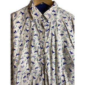 Wrangler Blues L Western Shirt Cowgirl Rodeo White horses aop